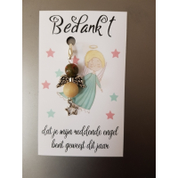 Geluksengeltje met kaartje voor de juf